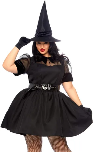 Vista 3 de Leg Avenue Disfraz clásico de bruja hechizante para mujer, Negro