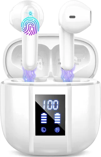 Vista 13 de Jxrev Auriculares inalámbricos mejorados 2026, auriculares Bluetooth 5.4 de 50 horas de reproducción con 4 micrófonos ENC con cancelación de ruido
