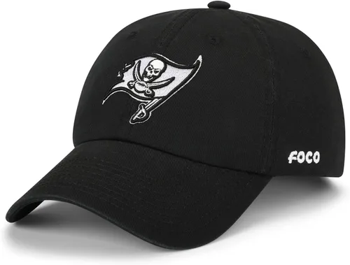 Vista 7 de FOCO NFL Gorras y Gorras Casuales para Hombres con Logotipo de Equipo de la NFL, Negro y Blanco