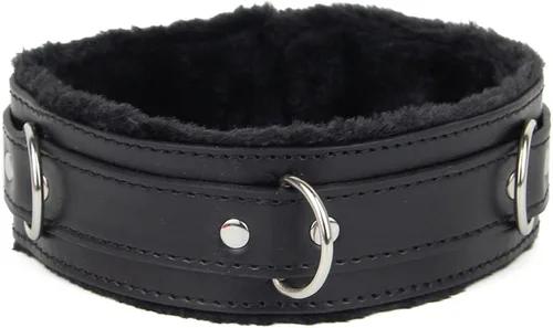Vista 2 de NouAn Leather Choker Collar with Heart-Shaped Lock Adjustable Size for Women