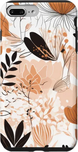 Vista 12 de Funda para iPhone 12 mini con diseño de flores silvestres neutras y estéticas, color crema