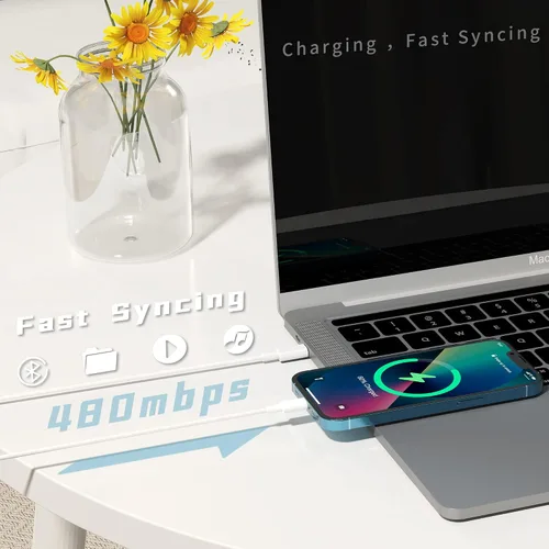 Vista 5 de Cable USB C a Lightning de 2 unidades de 0.91 m, paquete de 3 pies [certificado MFi], cable de carga rápida para iPhone, suministro de energía