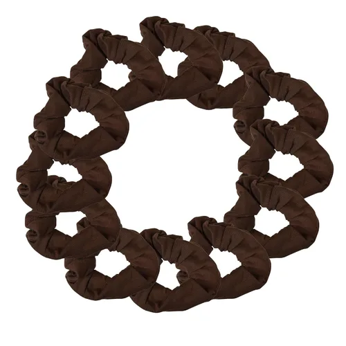 Vista 46 de Paquete de 12 ligas sólidas para el cabello (negro) One Dozen Matching Hair Ties, Soft Cotton Fabric, Gentle No-Crease Hold, Great for Teams