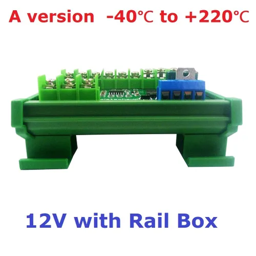 Vista 2 de 4ch 500 Celsius PT100 Thermocouple RTD emperature Sensor RS485 Temperature Sensor Module Modbus RTU Board Paperless Recorder (A 12V with Rail Box)
