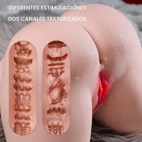 Vista 3 de Muñeca Sexual Realista Femenina Realista con Trasero Grande y Gordo de Doble Canal Nalgas y Vagina Juguetes Sexuales para Adultos para Hombres