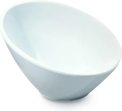 Vista 4 de G.E.T. B-792-W - Cuenco en ángulo para servir en cascada para ensaladas, arroz y postre, 24 onzas / 9.25 pulgadas, color blanco