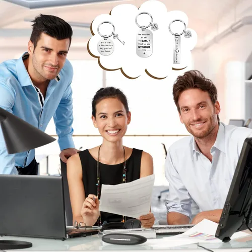 Vista 6 de Llavero motivacional de agradecimiento para empleados, 48 piezas, para mujeres, hombres, regalos de agradecimiento para empleados