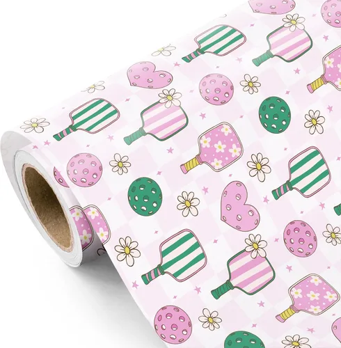 Vista 16 de WRAPAHOLIC Rollo de papel de regalo de béisbol - Rollo mini - 17 pulgadas x 9.8 pies - Papel de regalo deportivo clásico de béisbol, perfecto