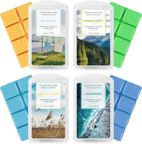 Vista 12 de SCENTORINI Cubos de Cera Derretible, Cera Derretible de Vela de Cedro Invernal con Aroma Fuerte, Cera Perfumada de Soja para Calentador de Cera