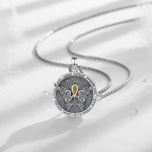 Vista 29 de Vito Collar de plata de ley 925 para mujeres y hombres, San Benito, crucifijo, Caravaca, San Cristóbal, San Judas, medalla patronal, amuleto