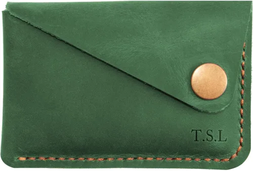Vista 8 de Cartera de cuero personalizada, billetera delgada, billetera de cuero, billetera mínima, billetera de bolsillo frontal, tarjetero de crédito
