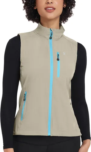 Vista 7 de Little Donkey Andy - Chaleco ligero de mujer de secado rápido para mujer, verano, a prueba de viento, sin mangas, elástico, chaqueta para golf Azul