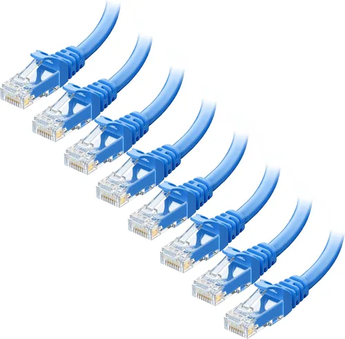 Vista 10 de Cable Matters Paquete de 8 cables Ethernet Cat 5e cortos sin enganches, cable Gigabit Cat5e, cable Ethernet Cat5e, negro