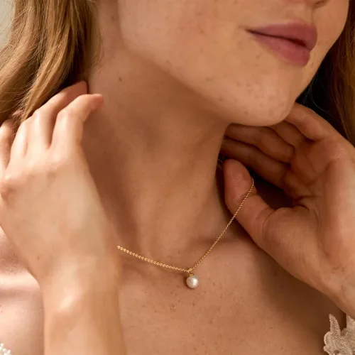 Vista 3 de Gargantilla de perlas para hombre, juego de collar de cadena dorada en capas, joyería de perlas de moda, regalos de cumpleaños, rellenos de A1