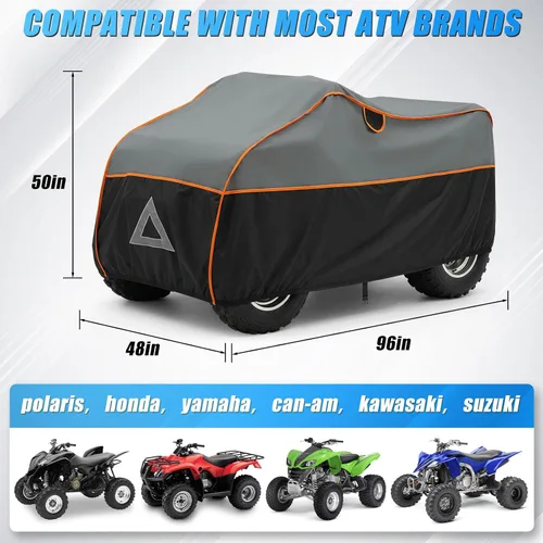 Vista 2 de Cubierta ATV para protección contra granizo, 96 pulgadas, resistente 4 ruedas, protección para todo tipo de clima, compatible con Polaris, Honda