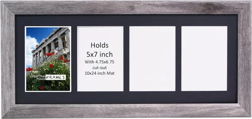 Vista 38 de Creative Picture Frames Marco de Fotos Negro con 2 Aberturas de Vidrio que Contiene Fotografías de 5 por 7 Pulgadas con Paspartú Negro de 10X12