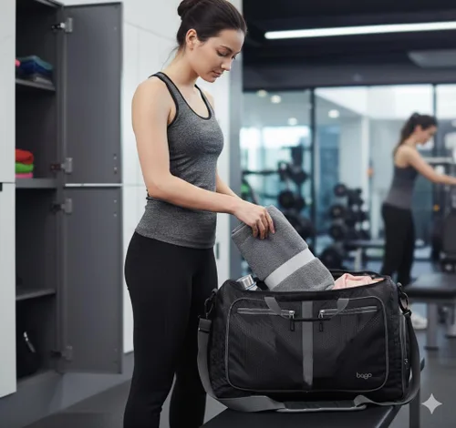 Vista 7 de Bago Travel Duffle Bag for Women & Men. Medium Duffel Bag for Traveling Todo negro