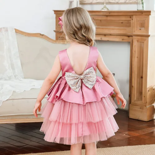 Vista 3 de NNJXD Baby Girl Princess Dress Bowknot Sequins Dresses