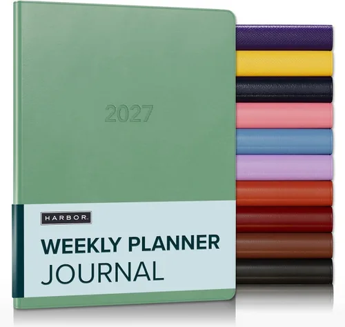 Vista 37 de Harbor Agenda semanal y mensual grande 2025-2026 – Agenda con calendario y cuaderno, piel sintética duradera, 192 páginas, tapa blanda