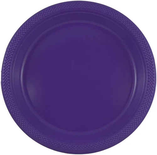 Vista 5 de Platos para fiesta de plástico redondos y cuadrados colorido de 7, 8, y 9 pulgadas, 10/20 platos por paquete, Negro
