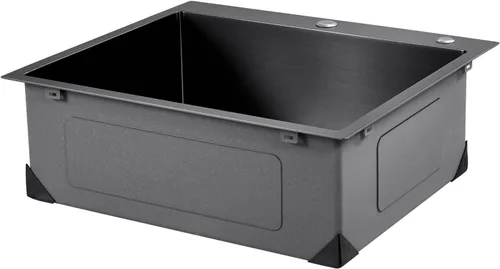 Vista 9 de VEVOR Fregadero de cocina empotrado de 25" con profundidad de 9" Fregadero de cocina de montaje superior de un solo tazón Fregadero de acero