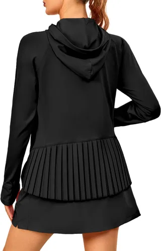 Vista 2 de Little Donkey Andy Chaqueta de golf UPF 50+ con dobladillo plisado para Negro