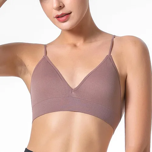 Vista 4 de Sujetador Deportivo para Mujer, Camiseta sin Mangas de Yoga a prueba de golpes, Sujetador de entrenamiento Frontal Correr