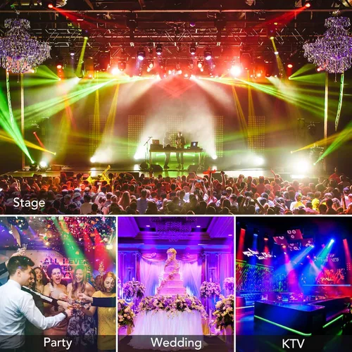 Vista 3 de Luces de DJ, 1 paquete de 36 luces LED par luces de escenario con control remoto activado por sonido y control DMX, luces de iluminación