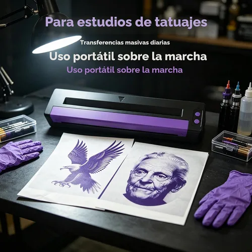 Vista 2 de IOOIOO Impresora de plantillas de tatuaje de gama alta con papel de transferencia adicional