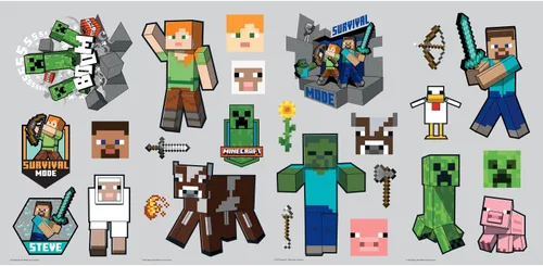 Vista 2 de RoomMates RMK5366SCS Minecraft Characters - Adhesivos decorativos para pared (despegar y pegar)
