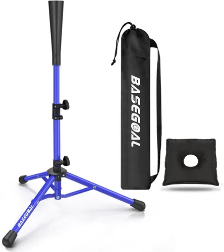 Vista 11 de BaseGoal Tee de Bateo de Béisbol, Tee de Softball Portátil de Viaje, Soporte Trípode de Tee de Goma para Práctica de Entrenamiento de Bateo