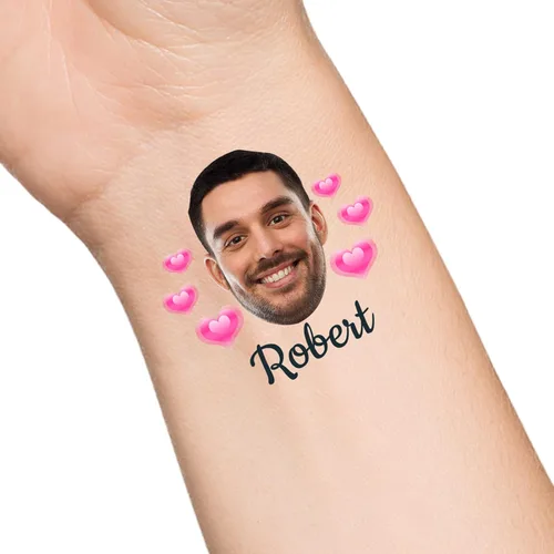 Vista 39 de Tatuajes temporales personalizados con texto de nombre, tatuaje temporal personalizado con logotipo fotográfico para adultos, parejas, mujeres