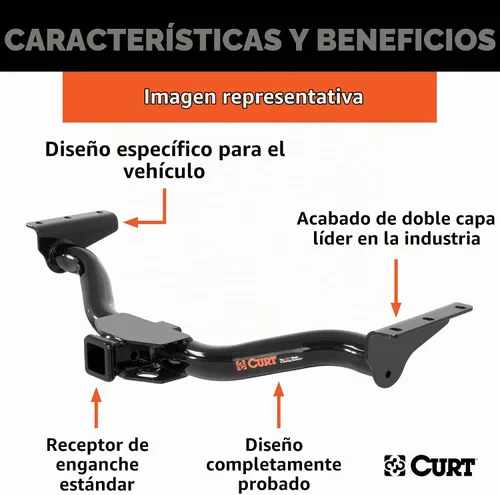 Vista 3 de CURT 13493 - Enganche de remolque Clase 3, receptor de 2 pulgadas, Compatible con algunos modelos de Ford Bronco