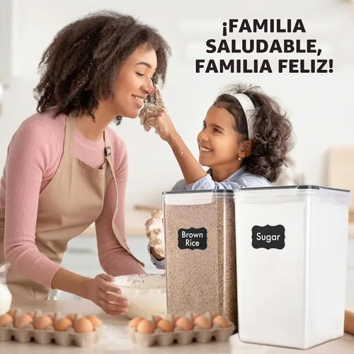 Vista 7 de SUMINISTROS WHITE FEATHER 2 PC [2,09 L / 70,6 Oz] Recipientes Grandes de Almacenamiento de Alimentos con Tapas Herméticas - BPA Libre, Plástico