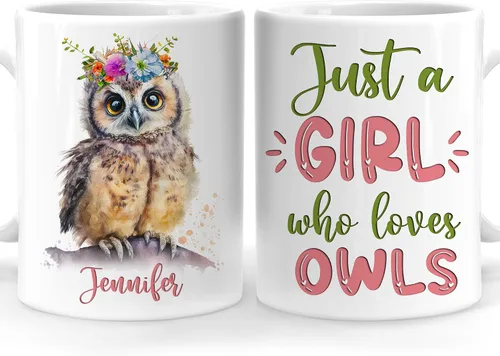 Vista 23 de Hyturtle Regalos Personalizados Amante de Osos - Taza de Café de Cerámica Just A Girl Who Loves Bears con Nombre Personalizado 11oz - Idea de Regalo
