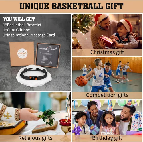 Vista 5 de Pulsera de cruz para hombre como regalo para adolescentes, fútbol, béisbol, Joshua, 1 9, cruz de baloncesto, filipenses, accesorios 413 como relleno