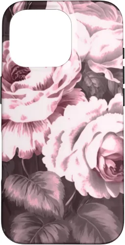 Vista 20 de iPhone 16 Vintage Classic Rose Flower Pattern in Pink Case