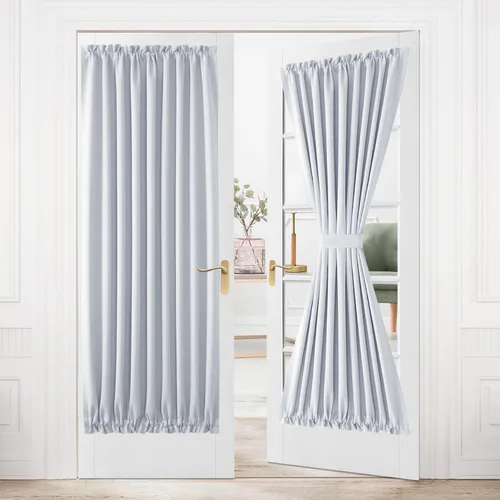 Vista 69 de DWCN Cortinas para Puertas Francesas – Cortinas opacas térmicas con bolsillo para barra para puertas con ventana de cristal, puertas de cocina