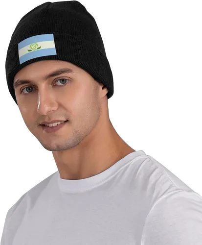 Vista 4 de Achillean Pride Flag LGBTQ Thickened Warm High Elastic Knitted Woolen Hat African Style with Stylish Personality Print Black
