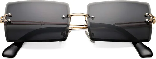 Vista 86 de Gafas de sol rectangulares para hombres/mujeres, gafas de sol pequeñas sin montura cuadrada
