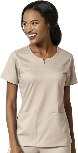 Vista 15 de Wink PRO - Camiseta médica con cuello de muesca y 4 bolsillos para mujer Negro