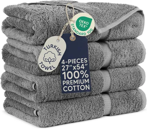 Vista 13 de Towel Bazaar Juego de toallas de 8 piezas, 100% algodón turco, color negro