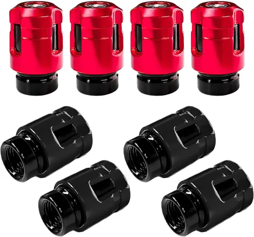 Vista 11 de Yourkar 4 tapas de vástago de válvula de neumático de automóvil, cubiertas de válvula de rueda de aleación de aluminio de forma única, resistentes a