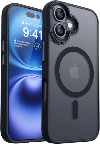 Vista 14 de CANSHN Funda magnética transparente compatible con iPhone 15 Pro [Compatible con Magsafe] [No amarillea] Funda protectora delgada y fina a prueba