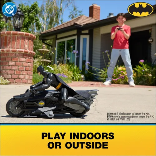 Vista 4 de DC Comics, Batman Stealth - Batcycle de control remoto con figura de acción