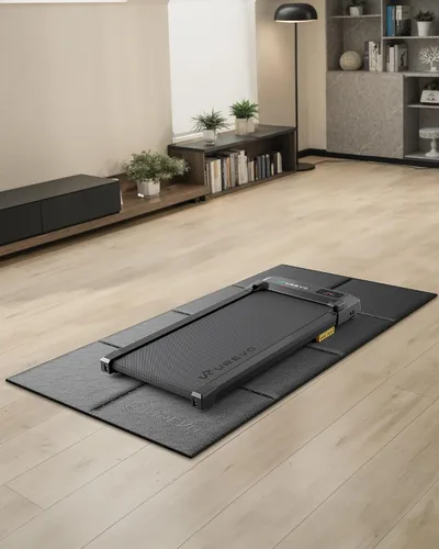 Vista 2 de UREVO Alfombra plegable para caminadora, alfombra de caminadora para alfombras y suelos de madera dura, alfombrilla para debajo de la almohadilla