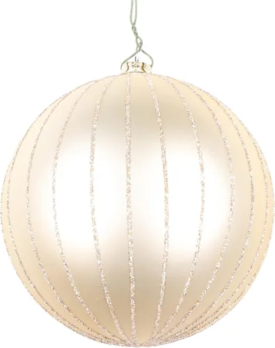 Vista 32 de Vickerman Adorno navideño de bola de avena mate con purpurina de 5 pulgadas. Incluye 4 piezas por bolsa.