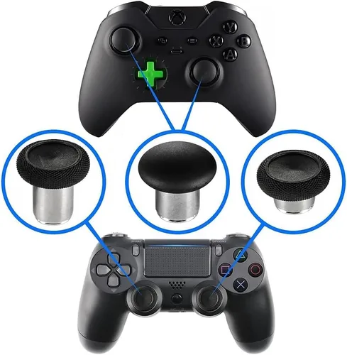 Vista 4 de MMOBIEL Palancas magnéticas de metal 8 en 1 Joysticks analógicos de agarre máximo compatibles con PS4, Slim, Pro Dualshock, Xbox One, One Elite, One