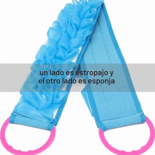Vista 8 de Paquete de 3 esponjas de doble cara para la espalda, esponja de ducha, esponja larga exfoliante para la espalda, rascador con asa, aplicador