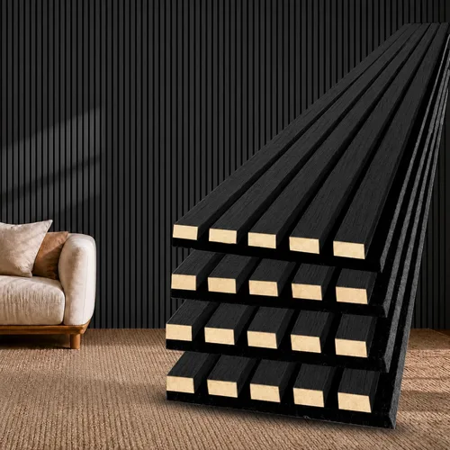 Vista 9 de Paneles de pared de listones de madera acústica insonorizados Nogal